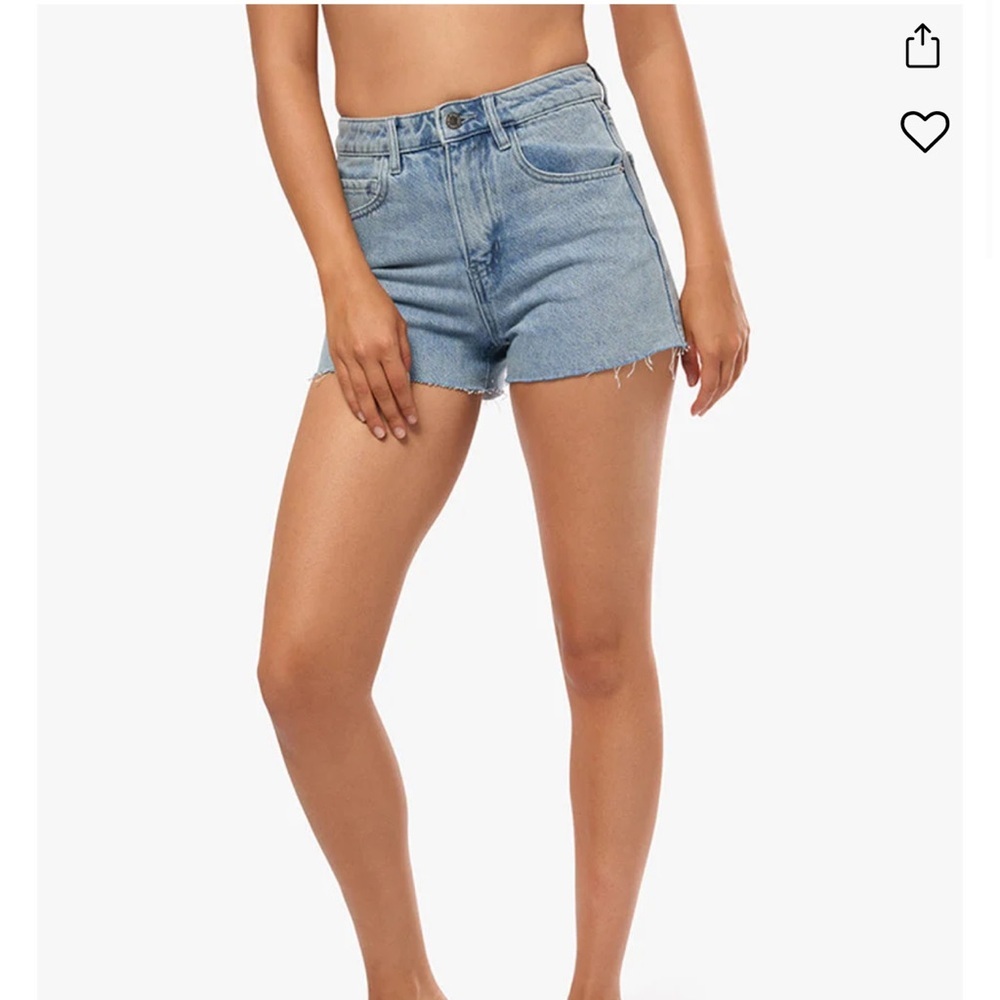 Weworewhat X REVOLVE Denim Highrise shorts super light size 27 NWT - Picture 2 of 9